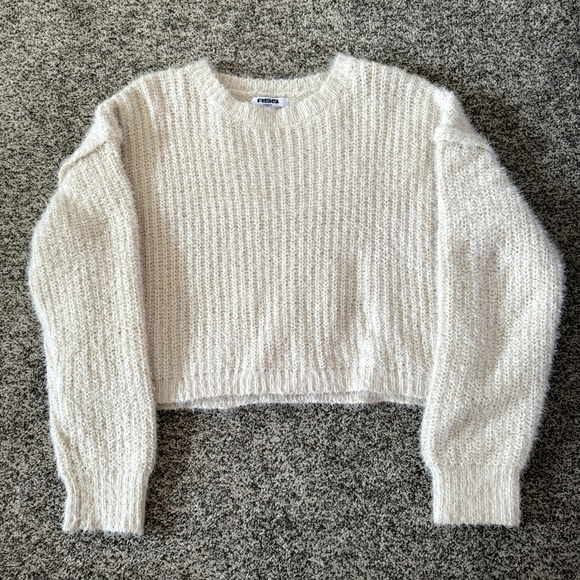 RSQ Cream Knit Crew Neck Sweater - Picture 1 of 3